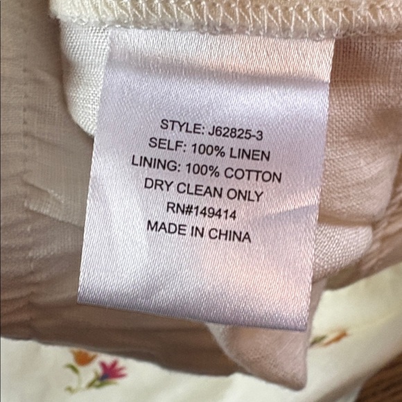 Johnny Was sz  XXL cream 100% linen wide leg pull on elastic waist pants NWT - Picture 12 of 12